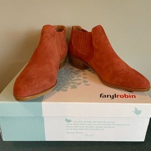 Anthro Farylrobin rust colored booties, size 7 like new.